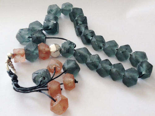 Greek Komboloi, Mediterranean Worry Beads, Relaxation, Meditation, Upcycled Beach Glass