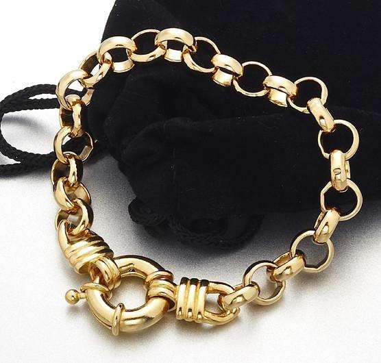 MARYKAY - 23 CARAT GOLD BELCHER BOLT BRACELET - CHUNKY AND SOLID