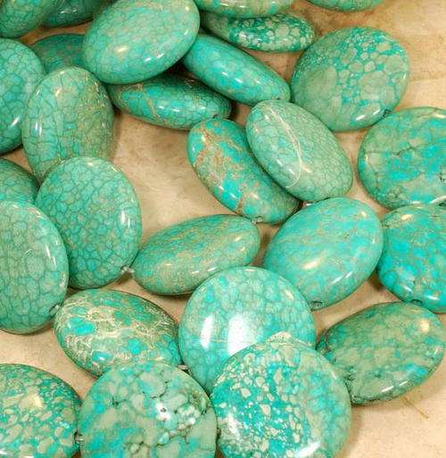 MARYKAY  - NATURAL BLUE TURQUOISE BUTTON GEMSTONE BEADS - IDEAL FOR CRAFTS/BEADING