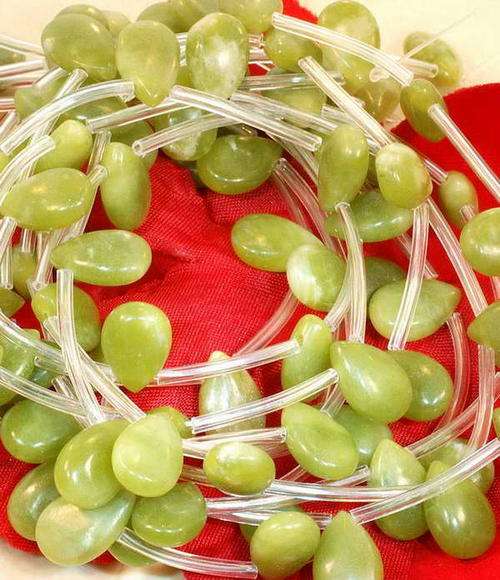 MARYKAY - NATURAL OLIVE OPAL  BEADS - IDEAL FOR CRAFTS OR BEADING 12/8