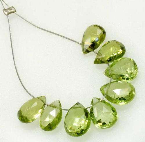 MARYKAY - NATURAL FACETED PERIDOT GEMSTONE BEADS - IDEAL FOR CRAFTS/BEADING 5 X 3mm