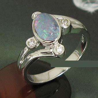 MARYKAY - GORGEOUS GENUINE AUSTRALIAN BLACK OPAL RING 6/M