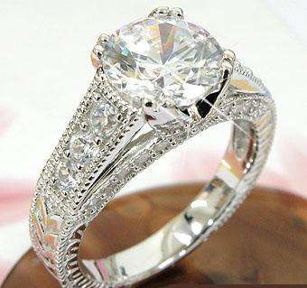 MARYKAY - MAGNIFICENT -  ENGAGEMENT PLATINUM PLATED OVER .925 STERLING SILVER 9/S