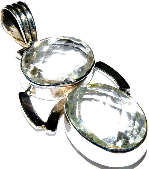 MARYKAY - GENUINE CLEAR TOPAZ STERLING SILVER GEMSTONE PENDANT