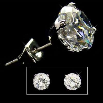 MARYKAY - 6 mm ROUND CZ 925 STERLING SILVER STUD EARRINGS
