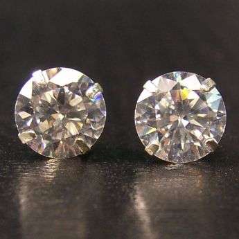 MARYKAY - 5mm SPARKLING ROUND CZ  SILVER STUD EARRINGS