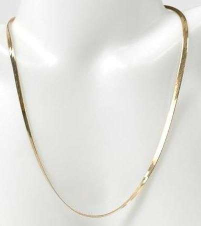 MARYKAY - LOVELY 14KT GOLD GP 3mm HERRINGBONE CHAIN NECKLACE 40