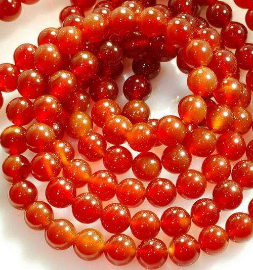 MARYKAY - FINE NATURAL RED AGATE GEMSTONE BEADS - IDEAL FOR CRAFTS/BEADING