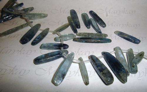 MARYKAY - NATURAL COOL BLUE KYANITE GEMSTONE STICK BEADS 10/30CR