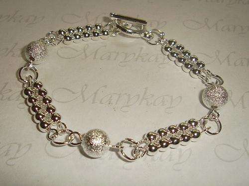 MARYKAY - LOVELY SILVER PLATED CHARM CHAIN BRACELET - IMPORTED FROM ISRAEL
