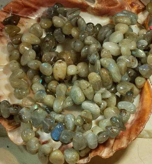 MARYKAY - LOVELY NATURAL LABRADORITE GEMSTONE BEADS - IDEAL FOR CRAFTS/BEADING 10/12 N