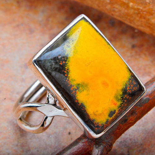 MARYKAY - VERY RARE ECLIPSE JASPER GEMSTONE RING - STERLING SILVER