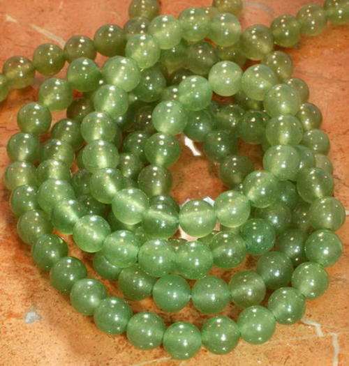 MARYKAY - GORGEOUS GREEN CHALCEDONY GEMSTONE BEADS - IDEAL FOR CRAFTS/BEADING 8R
