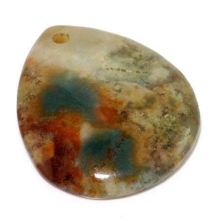 MARYKAY - NATURAL FOREST MOSS AGATE GEMSTONE FOCAL BEAD