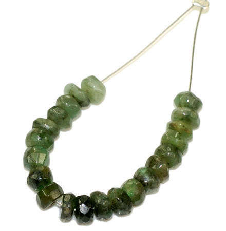 MARYKAY - FINE NATURAL RONDELLE EMERALD GEMSTONE BEADS - IDEAL FOR CRAFTS/BEADING