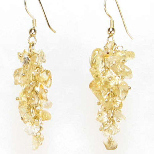 MARYKAY - NATURAL GOLDEN CITRINE GEMSTONE EARRINGS - NOVEMBER BIRTHSTONE