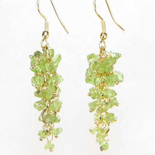 MARYKAY - NATURAL PERIDOT GEMSTONE EARRINGS - AUGUST BIRTHSTONE