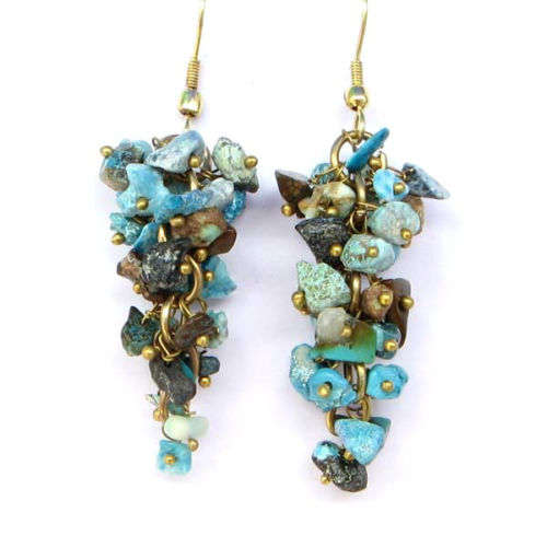 MARYKAY - NATURAL TURQUOISE CHIP GEMSTONE EARRINGS