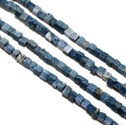 MARYKAY - NATURAL BLUE CORAL FOSSIL GEMSTONE BEADS 5S