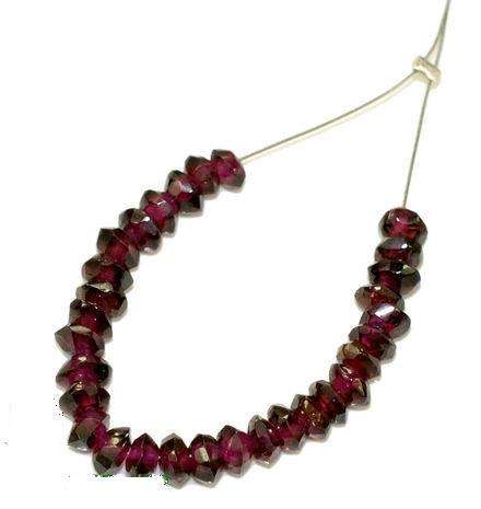 MARYKAY - FABULOUS FACETED RED GARNET GEMSTONE BEADS - IDEAL FOR CRAFTS/BEADING 4/5
