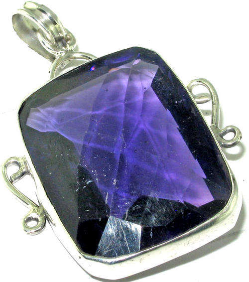 MARYKAY - STUNNING FACETED VIOLET AMETHYST .925STERLING SILVER PENDANT