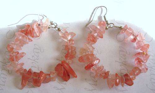 MARYKAY - LOVELY CHERRY QUARTZ HANDCRAFTED GEMSTONE EARRINGS