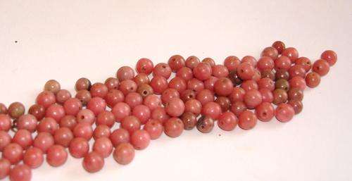 MARYKAY  - NATURAL RHODONITE GEMSTONE ROUND BEADS - CRAFTS BEADING 4R