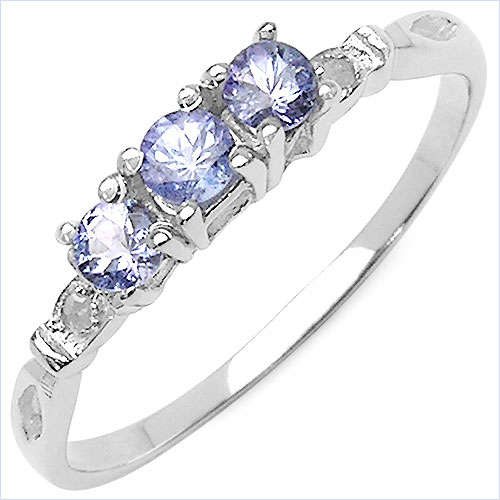 MARYKAY - TANTALIZING TANZANITE AND DIAMOND RING - DECEMBER BIRTHSTONE 7/0