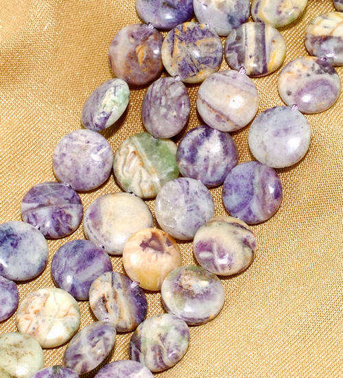 MARYKAY - NATURAL CHAROITE GEMSTONE BEADS - IDEAL FOR CRAFTS/BEADING 14/6C
