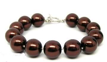 MARYKAY - CHOCOLATE BROWN - STUNNING SOUTH SEA SHELL PEARL BRACELET