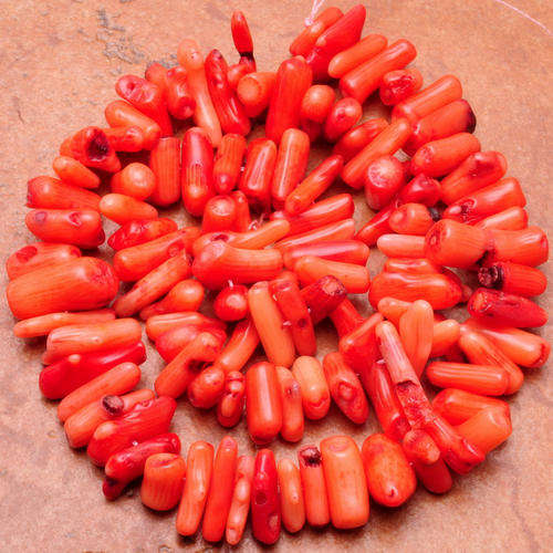 MARYKAY - NATURAL PASSIONATE PINK/RED CORAL GEMSTONE BEADS 6/16/8