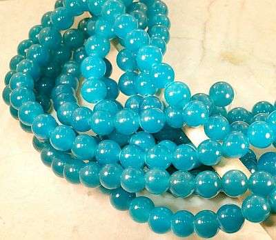 MARYKAY - GORGEOUS SKY BLUE CHALCEDONY GEMSTONE BEADS - IDEAL FOR CRAFTS/BEADING