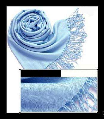 MARYKAY - LUXURIOUS LIGHT BLUE 100% GENUINE PASHMINA - HANDMADE IN NEPAL