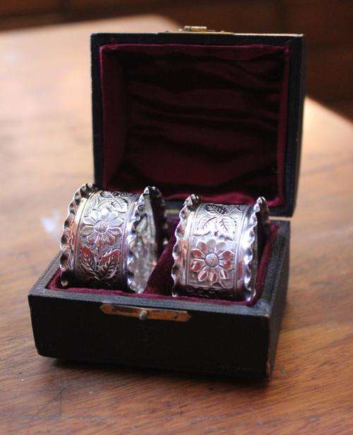 A Pair of Hallmarked Silver Serviette Rings.