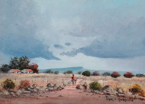 Op pad huis toe (300mm x 400mm)