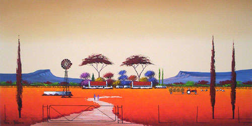 Plaas: Biessiesvlei ( Painting - 600mm x 1200mm)