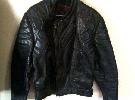 Black Leather Motocycle Motobike Biker Jacket Size XL