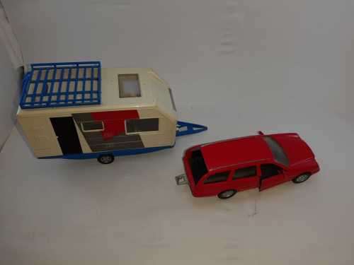 Old Mercedes and Caravan