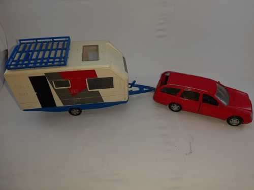 Old Mercedes and Caravan