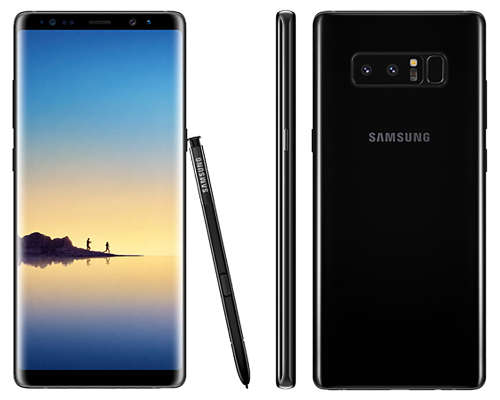 Samsung Note 8 Black, 64GB - Best Value for Price with free screen protector and cover