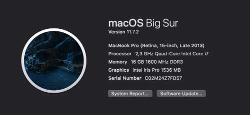 MacBook Pro Core i7 2.3GHz 15` Retina Late 2013 Dual Graphics