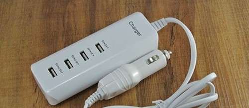 High quality 4 Port USB Hub Power Adapter Car Charger withLED indicator 1.2M Cable