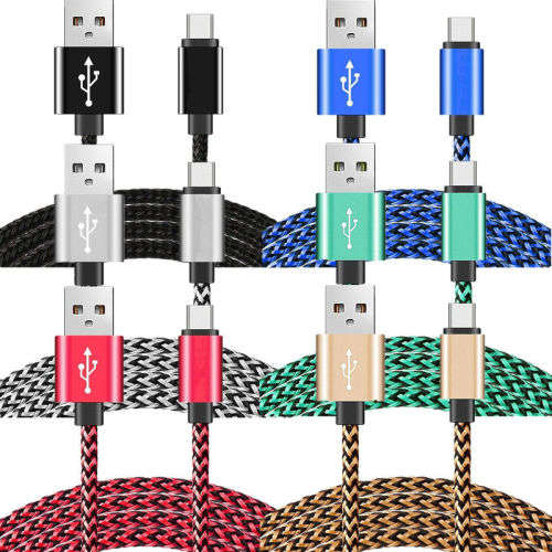 Braided USB Cable 1M Fast Charging Adapter . Data Charger Mobile Phone Cable for iphone or samsung