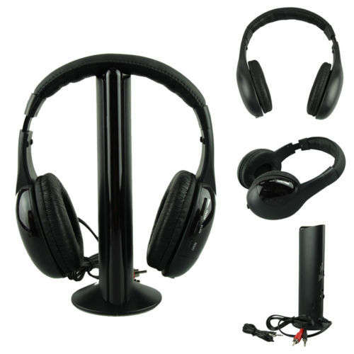 Stylish 5 in 1 Hi-Fi Wireless Stereo Headset Headphone Earphone for TV DVD MP3 PC etc