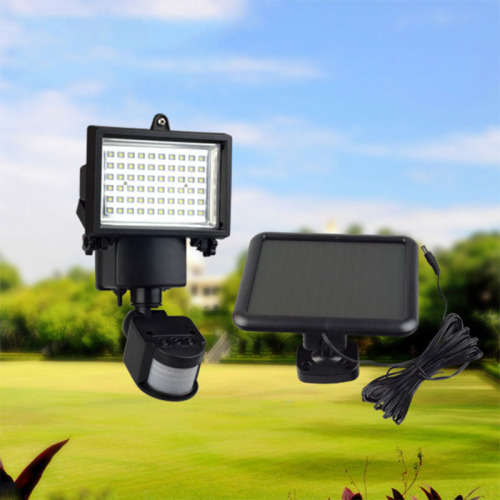 60 LED PIR Solar Motion Sensor Security Floodlight Lamp Outdoor Garden Lighting