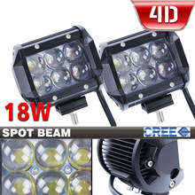 set(2pcs) 4D 4-inch lens 18w LED Light Bar for Offroad