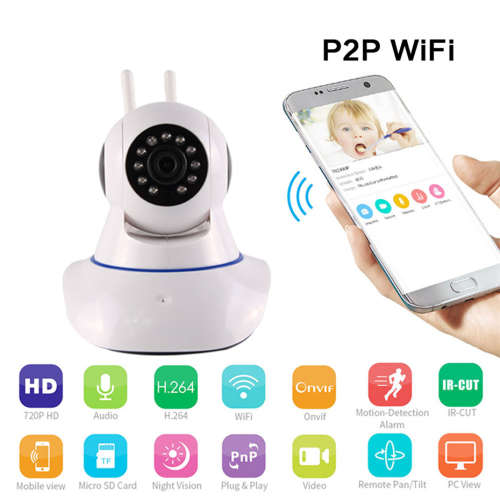 720P HD Onvif Network  IP Camera Cmos Support Mobile Phone
