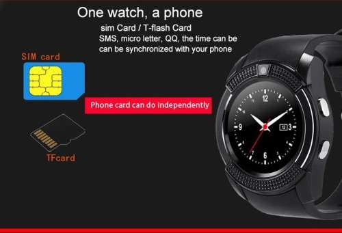 10PCS/V8 Round Dial Bluetooth Smartwatch Phones Supports SIM with Camera Sports Wrist Watches