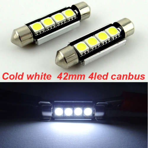 SET cold white 42MM 41MM C5W 5050 SMD 4 LED Canbus Error Free Car Auto Interior Festoon Dome