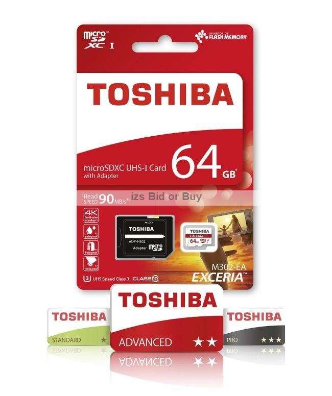 Toshiba Exceria 64GB microSDXC UHS-I Card & Adapter Class 10 90MB/s ***WOW***